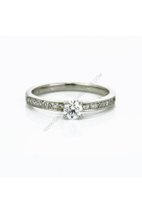 4 Claw and Pave Diamond Engagment Ring